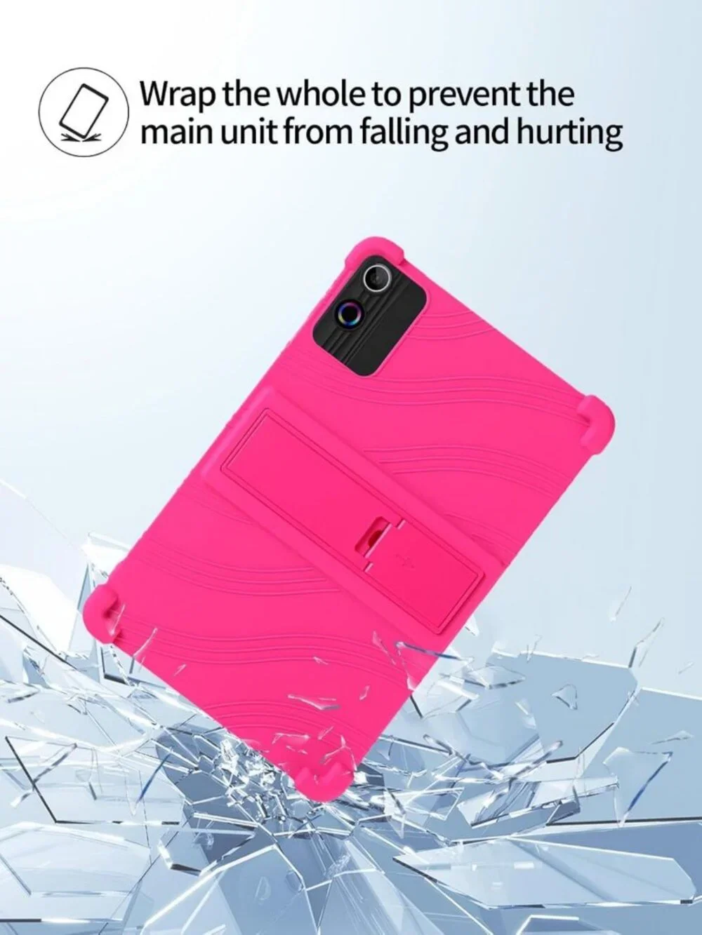 10-Inch Android Tablet Case with Adjustable Stand, Soft Silicone, Lightweight